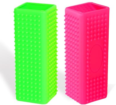 2pcs Pet Dog Cat Hair Remover, Pet Hair Removal Tool, Hollow Cleaner Brush for car，Interior, Furniture, Sofa (green and pink)