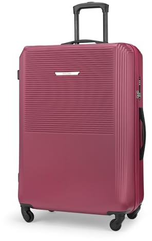 PUCCINI Koffer San Diego Hartschalenkoffer Trolley Leicht Reisekoffer mit 4 Rollen M-L-XL (Weinrot, XL)