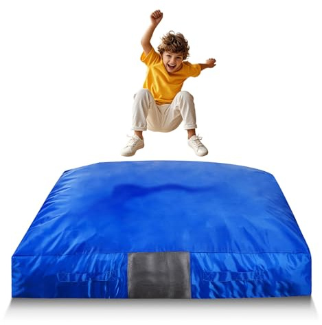 VEVOR Crash Pad, 5 x 5 ft Crash Pad for Kids Sensory with Foam Blocks and Washable Cover, Large Soft Foam Landing Zone Giant Pillow Mat, Sensory Room Equipment for Children Jumping, Relaxing & Play