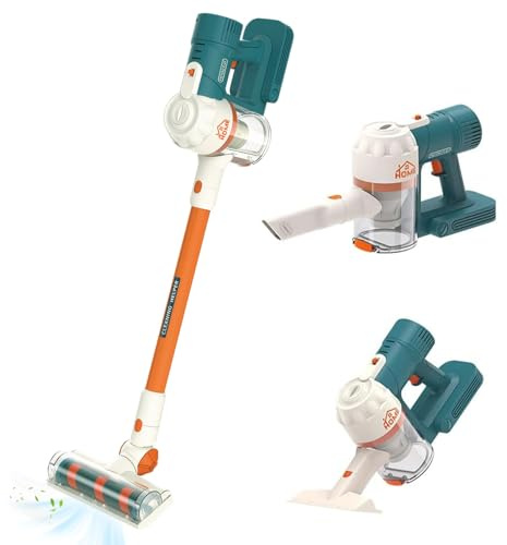 Aspirateur jouet pour enfants, aspirateur mural sans fil, batterie de nettoyage pour tout-petits, travail réaliste, liaison parent-enfant interactive, ensemble de nettoyage pour tout-petits, batterie