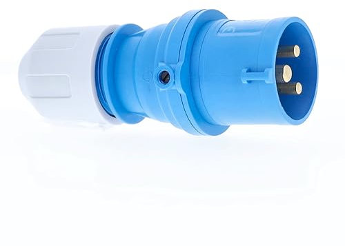 as - Schwabe - CEE Stecker - Camping Stecker - 230 V, 16 A, 3-polig - Outdoorstecker - IP44 fremdkörper- und spritzwassergeschützt - zur Verwendung im Außenbereich geeignet - blau, 60470