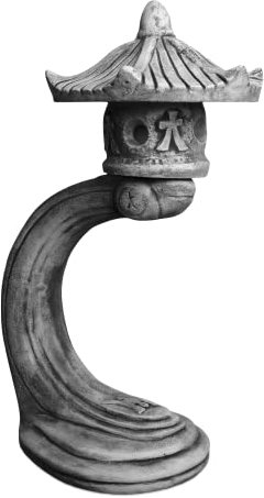 gartendekoparadies.de Japanische Rankei Steinlaterne, H. 65 cm, 26 kg, Grau, frostsicher aus Steinguss für Außenbereich