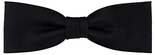 TigerTie vorgebundene schmale Fliege in schwarz Uni einfarbig + Box