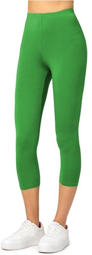Merry Style Damen Leggings 3/4 Capri Leggings aus Viskose MS10-144 (Grün, XS)