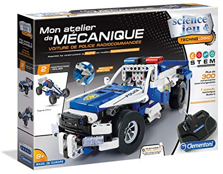 Clementoni -Mon 52416 - Atelier per meccanica, auto di polizia