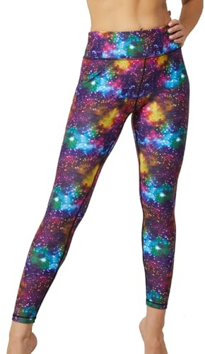 UIUO-UIPEU Women's Printed Yoga Pants Workout Leggings for Women Tummy Control Compression Leggings with Pocket, Rainbow Galaxy Nebula 2, XXXL