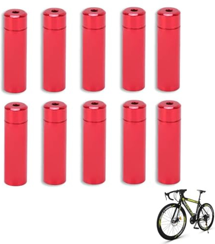 10 St 4mm Legering Cykel Cykel Broms Kabel ändlockshus Hylsor Crimps För MTB Road Cykel Växelkabel ändlock(röd)