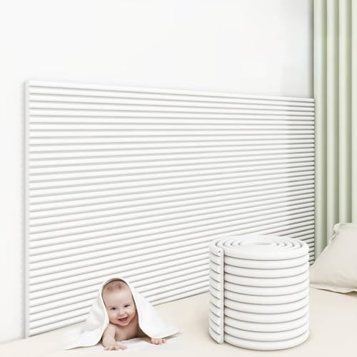 APMOE Panneau Tete de Lit à Coller 200cm Coussin Mural pour Enfant, Panneaux Muraux Rembourrés, 3D Panneau Revêtement Mural Decoratif, 2cm Epaissir Mousse Antichoc Sécurité épreuvage(Blanc,3 Pcs)