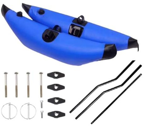 kowaku 2Pcs Kayak Stabilizer Kayak Stabilizing Float Portable Float Barrel Kayak Balance Float with Arms Rod for Fishing, Paddling, Blue