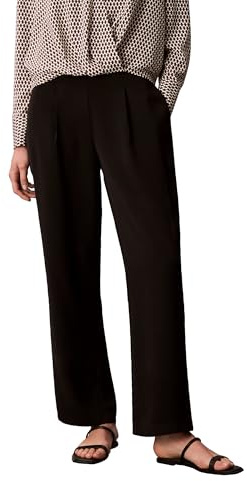 Calvin Klein Women's Crepe Wide Leg Trouser Black
