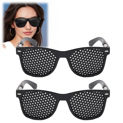 2PCS Pinhole Glasses,Correction Glasses,Grid Glasses,Eyesight Improvement,Eye Training,Eyes Exercise Vision Glasses,Anti Fatigue Vision Relaxation Glasses,Vision Protection Strengthening Eye Glasses