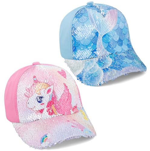 Cheerful Mario 2 Pièces Casquettes de Baseball pour Enfant Garcon Fille 3-8 Ans Réglable Dessins Mignons Anti-UV Unicorne-A
