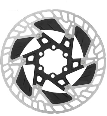 Cykelbromsskiva ultralätt cykelbromsskiva 160 mm diameter, ihålig, 6 bultar/centrallås, används för bromsning (svart)