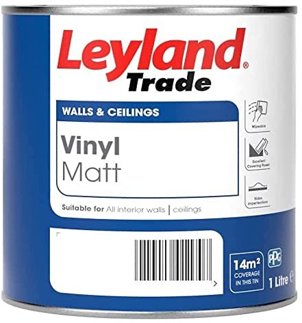 Leyland Trade Vinyl Matt Emulsion Paint - Black 1L