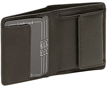 LEAS Minibörse extra dünn Echt-Leder, schwarz Mini-Edition