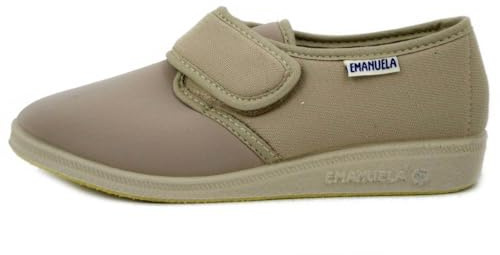 EMANUELA 655 Beige Pantofole Donna Made in Italy Zeppa 3 CM Lavabili in Lavatrice 30 Gradi Tomaia con Strappo Elasticizzata Beige 40