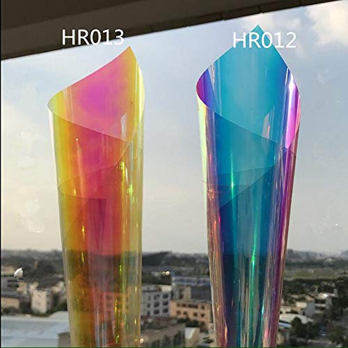 HOHOFILM 17.7X78.7 Colorful Glass Window Film Decorative Tint Chameleon Window Tint for Home Office Building Glass Decal Film