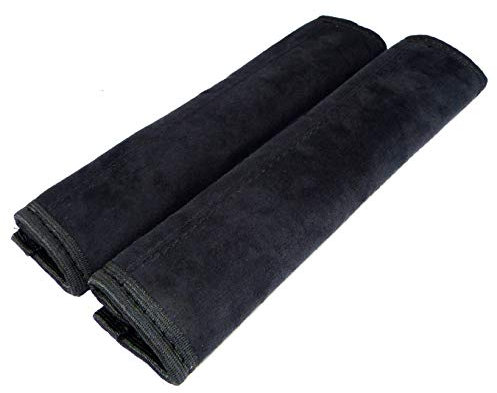 L&P Car Design GmbH A135 2 Stück Gurtschoner Gurtpolster aus weicher Microfaser Schulterpolster Schulterschoner Schoner Polster Gurt Schulter in Schwarz (2 Stück Schwarz mit schwarzer Naht)