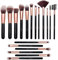 18 PCS Set Pinceaux Maquillage Rose Doré Synthétiques Haut De Gamme pour fond De Teint Mélange Poudre pour Le Visage Blush Concealers Ombres à Paupières