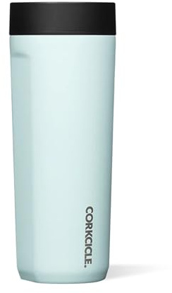 Corkcicle Commuter Cup - Leakproof, Triple Insulated Stainless Steel Travel Mug with Ceramic Coated Interior - Gloss Powder Blue, 485ml/17oz