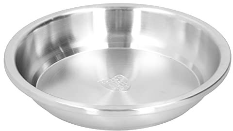 BORDSTRACT Piatti da Portata In Acciaio Inox, Piatti Rotondi Grandi e Resistenti, Ciotole Profonde per Minestra, Insalata, Antipasti, Dessert, Cibo da Campeggio, Cucina e Casa(24cm)