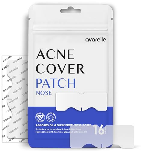 AVARELLE Nose Patch Pore & Oil Control - Hydrocolloid Pore Strips for Nose Pore, Oil, Blackhead, Pimples and Zits | Large Pore & Oil Absorbing Nose Strips for Overnight (16 PATCHES)