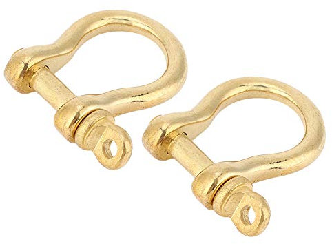 Messing Karabiner Bogen Schäkel 10 mm Gold 2 SetSchäkel geschweift Schäkel hochfest mit Augbolzen geschweifte Form Hochfeste Schäkel D Ring Schäkel Sperren Schäkel Gerade kurze Form Schäkel