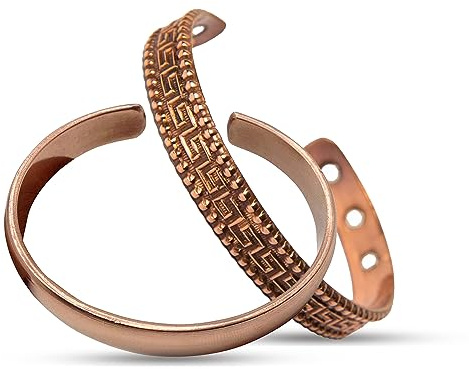 Wonder Care rent massivt koppararmband för män och kvinnor 99,9 % rent koppararmband justerbart manschettarmband för män | justerbara armband smycken gåva, Free Size, koppar