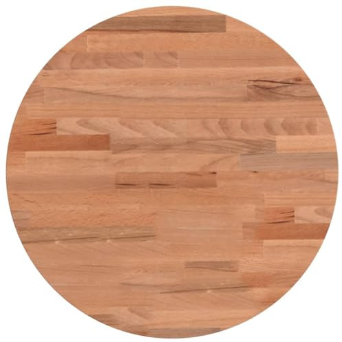 vidaXL Tischplatte, Holzplatte Holztischplatte Rund, Ersatzplatte Platte für Beistelltisch Bartisch, Massivholztischplatte Esstischplatte, Ø40x1,5 cm Massivholz Buche