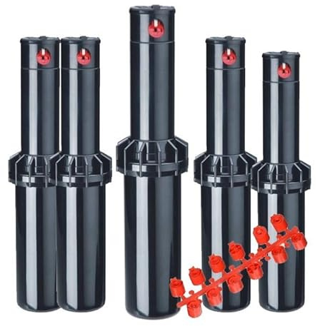 Suinga Set di 5 Irrigatore a turbina KRain RPS75 3/4'', portata da 6,7 ​​a 15,5 m, nero
