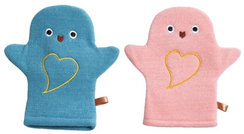 Lot De 2 Gants De Bain Pour Bébé,gants De Toilette Amusant Avec Motif Animal,Gants Exfoliants,Douche Bain Gants,serviette Éponge Douce Avec Double Texture,gants De Massage Corporel Pour Spa À Domicile