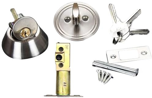 Pomelli anteriori con serratura e chiavi, maniglia rotonda per porta d'ingresso, in acciaio inox, moderni, per camera da letto, ufficio, camera da letto, ufficio