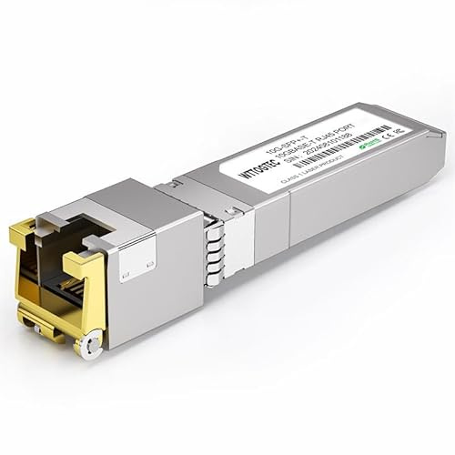 Transceptor de módulo SFP+ a RJ-45 de 10 GB de hasta 80 m, módulo SFP+ CAT6a de cobre 1.25/2.5/5/10G-T, negociación automática, para Cisco SFP-10G-T-S, Meraki, TP-Link, Mikrotik, Netgear y más