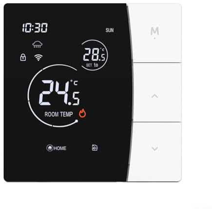 Smart termostat SDM6 knappmanövrerad, temperaturkontroll med golvvärme med digital display för energieffektiva hem (vit 3A-WIFI)