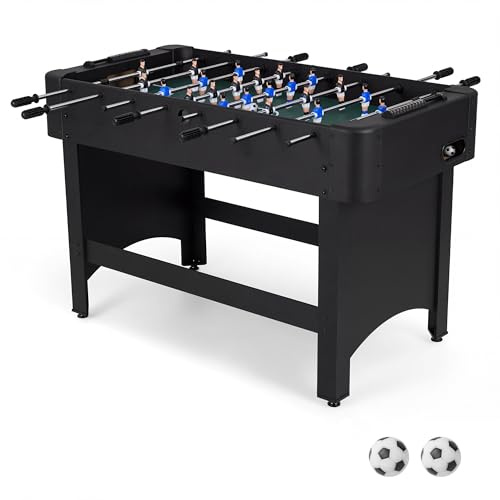GOPLUS Futbolín para Niños y Adultos con 2 Pelotas, 22 Jugadores y 2 Contadores de Puntuación, Futbolín de Mesa de Madera con Patas para Reuniones Familiares y Fiestas, 103 x 58 x 79 cm
