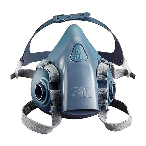 3M 7503 Large Silicone Ultimate Half Mask 7500 Series Reusable Respirator With Cool Flow Exhalation Valve, 4 Point Harness And Bayonet Connection, English, 15.34 fl. oz., Plastic, 5.8 x 10 x 7