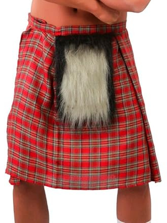 Kilt avec sporran plaid hommes-rock écossais Costume Carnival scot