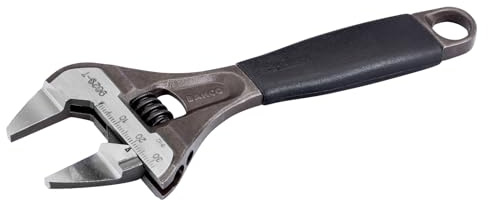 Bahco BAH9029RTUS Ergo - Chiave regolabile a bocca larga con impugnatura in gomma, 15,2 cm, finitura fosfato nero