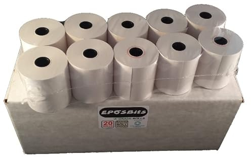 EPOSBITS® Brand 20 Receipt Rolls - 1 Box for Olivetti ECR 300 ECR300 Cash Register