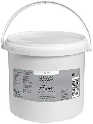 Lefranc Bourgeois 230005 Flashe Acrylfarbe & Vinylfarbe, hochpigmentiert, elastisch, lichtecht, alterungsbeständig, matt, für den Innen- & Außenbereich, 5kg Eimer - Weiß
