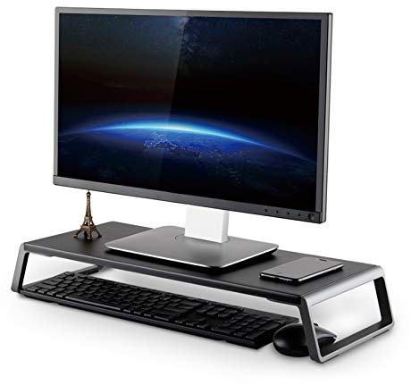 ThingyClub Monitorständer mit Metallfüßen für Computer, Laptop, iMac, TV, LCD-Display, Drucker, Computer-Monitorerhöhung mit Schreibtisch-Organizer