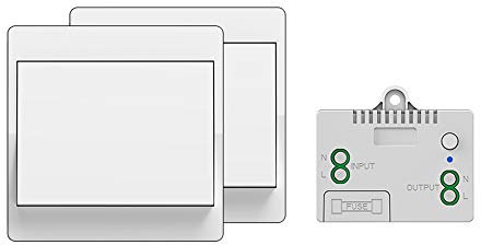 Interrupteur sans fil autoalimenté, sans pile, télécommande sans fil pour les lumières et appareils électriques, étanche et sûr, pouvant être installé directement dans une salle de bain, etc. (1 To 2)