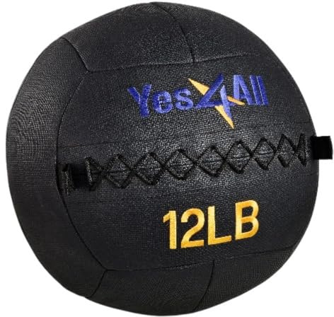 Yes4All U5WN 5.4kg Palla a muro - Palla medica morbida/palla medica a muro per l'allenamento di tutto il corpo e gli esercizi di forza