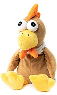 Habibi Premium Wärmekissen/Stofftier f. Kinder u. Erwachsene - 1951 Huhn Chicky, herausnehmbare Hirsefüllung - Wärmekuscheltier zum Erwärmen in der Mikrowelle/Backofen, ideal auch für Babys