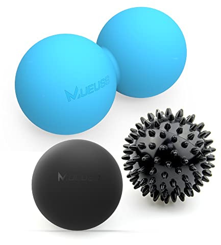 GOMMER Double Lacross Ball Massage Ball Myofascia Ball Lightweight Fitness Body Fascia Massage Yoga Exercise Relieve Pain for Bodybuilding (Color : Combination)