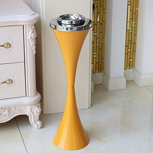 JTYX Outdoor Floor Standing Ashtray, Contemporary Windproof Closable Floor Stand Ashtray with Lid, 22 Inch Height Outside Patio Tall Ashtrays for Cigarettes