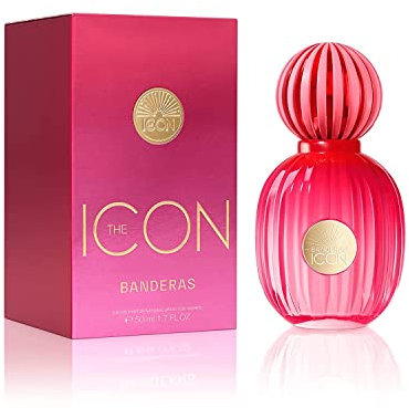 Banderas - The Icon Eau de Parfum pour Femme - Longue Durée - Parfum élégant, sophistiqué et sensuel - Notes vanillées, florales et fruitées - Idéal pour les événements spéciaux - 50 ml