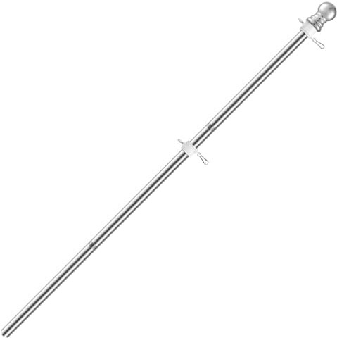 Operitacx Kit De MâT De Drapeau en Acier Inoxydable de 150cm - Mât de Drapeau Télescopique pour Jardin, Cour, Balcon