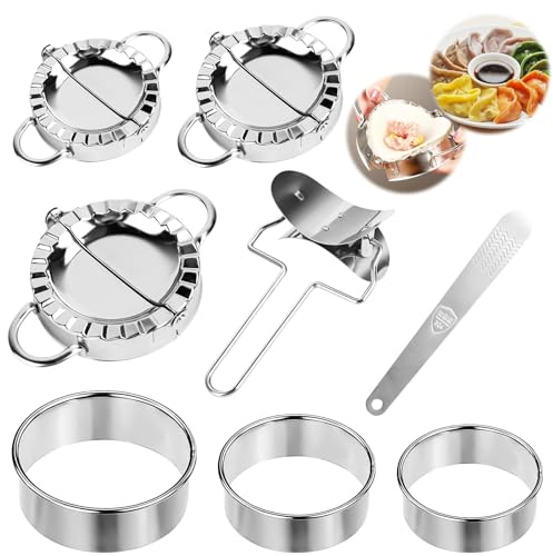 Acero inoxidable Ravioli Dumpling Maker 8 unidades Ravioli Dumpling Former Ravioli Cortador de galletas Moldeador de acero inoxidable para albóndigas Ravioli Former Set para Herramientas de Cocina