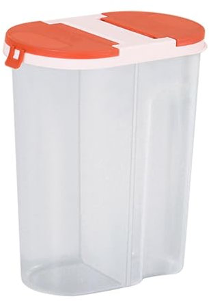 Container for Cereal Grid Cereal Dispensers with Pour Spout and Compartments - Cereal Storage Containers Transparent Dried Food Container Airtight Food Storage